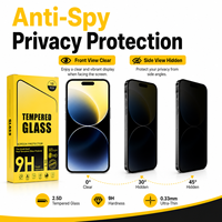 Protection d'écran en verre trempé anti-espion 2.5D haute résistance 9H ultra-mince 0.33mm pour 17 16 14 15 Pro Max