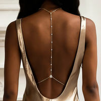 Chaîne de dos en strass tendance pour bijoux de mode, style plage populaire, ornement dorsal, en stock
