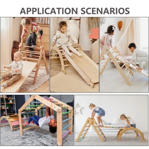 Escalador de Madera para Niños Pequeños con <span class=keywords><strong>Rampa</strong></span>, Triángulo de Escalada, Plegable, Equipo Montessori para Áreas de Juego - Product Image 4