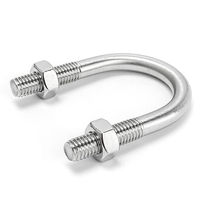 Boulon en U M6 M8 M10mm en acier inoxydable 304, vis en forme de U, finition unie, anti-corrosion, collier de serrage pour tuyau, boucle de fixation pour photovoltaïque