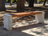 Mobilier urbain personnalisé GRC banc en bois imité béton en fibre de verre pour place publique
