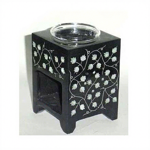 Quemador y Difusor de Aceite Aromático de Piedra Ópica Negra India PK, Decoración para el Hogar - Product Image 1