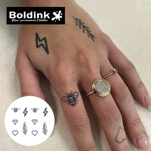 Tatuaje Temporal de Jugo de Jagua Boldink Personalizado, Realista, Micro Pequeño, con Diseño de Abeja y Diamante, Resistente al Agua, de Larga Duración (2 Semanas) - Product Image 2