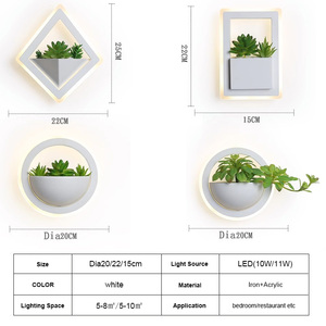 Appliques murales LED modernes et minimalistes à motif végétal vert pour la décoration intérieure, chambre à coucher, chevet, hôtel, salle à manger, chambre d'enfant - Product Image 6