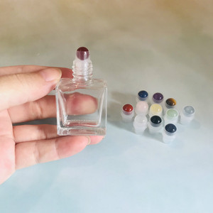 Rodillo de gemas de cristal, forma cuadrada, botella de cristal transparente, 10ml, venta al por mayor - Product Image 1