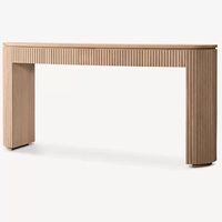 Table console moderne en bois massif, table d'entrée pour salon, table console d'entrée en bois avec tiroir