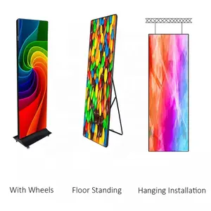 Shopping Mall Hotel Indoor HD P1.53 1.86 2.0 2.5 Movable TV Adverting Display Wifi 3G 4G Smart Control 960X1920MM LED Poster