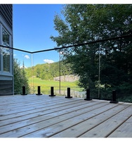Base en acier inoxydable pour supports de fixation au sol, garde-corps en verre à tige et personnalisation d'accessoires