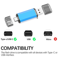 Memoria USB Personalizada con Logotipo, Mini Pendrive OTG 2.1 de 8GB-64GB, Tipo-C 2.0/3.0, Plástico, Colorida, Nueva