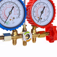 RN R134a R22 R12 R502 Zweiwege-Manometer Kältetechnik HVAC-Messgerät Ventil Zeigeranzeige Manometer-Set
