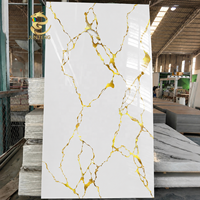 Panneau mural 3D en PVC décoratif, haute brillance, imperméable, ignifuge, avec feuille de marbre UV pour salle de bain, design moderne, usage domestique