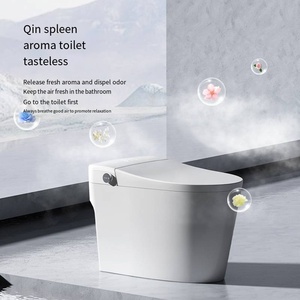 Vente directe en gros, version haut de gamme, sanitaires intelligents, <span class=keywords><strong>WC</strong></span> allongé à poser au sol, siège chauffant automatique intelligent avec télécommande - Product Image 5