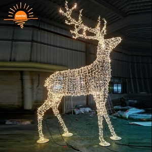 Giant Commical Large-scale 3d Santa Claus and Christmas <strong>Reindeer</strong> with LED <strong>Lights</strong> to <strong>Light</strong> <strong>up</strong> Holiday <strong>Outdoor</strong> Party Decoration - Product Image 3