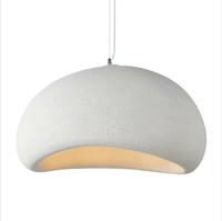 Lustre en résine ovale moderne de style japonais pour salon d'hôtel, bar, café, lumière Wabi Sabi, lumière pendante LED Japandi en béton