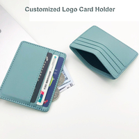 Penjualan Panas Dompet Kartu Nama Minimalis PU Logo Kustom, Tempat Kartu ID, Tempat Paspor Mewah Tanpa Penutup, Multi-Fungsi