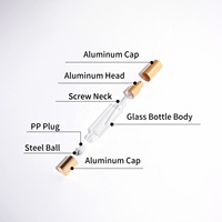 Flacon pulvérisateur portable 2-en-1 à double tête, design personnalisé, 10 ml, en verre transparent, pour huiles, parfums et cosmétiques
