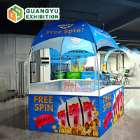Carpa Domo para Puesto de Comida con Mostrador, Carpa Tipo Domo Hexagonal de 10x10 para Eventos Promocionales al Aire Libre