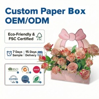 Boîte à fleurs transparente avec fenêtre en forme de cœur, emballage cadeau de luxe pour arrangement de fleurs fraîches et bouquet