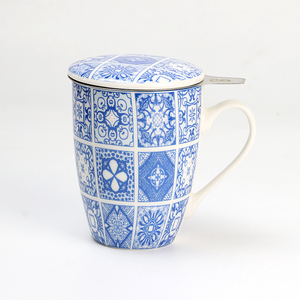 מותאם אישית רטרו בוהמיאן בסגנון רטרו בוהמיאן ספל תה מקרמיקה עם infouser תה מקרמיקה מסנן תה של ספלי מיוצר על ידי מותאם אישית - Product Image 3