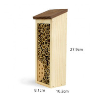 Maison pour insectes en bois naturel fait main, hôtel pour abeilles maçonneuses, pour le jardin, utilisation en extérieur