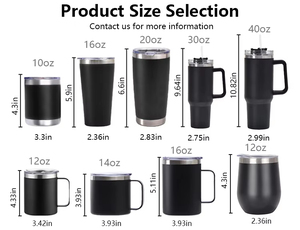 Tasses isothermes personnalisées en acier inoxydable 304 pour vin, boissons, thé, 12 oz, mug de voyage pour café, sublimation avec couvercle - Product Image 2