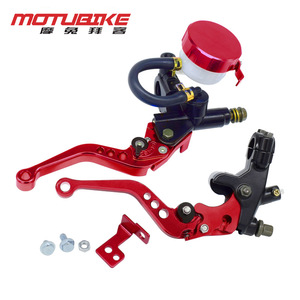 Maître-cylindre de frein hydraulique pour moto Motubike, levier d'embrayage réglable, ensemble universel en alliage d'aluminium rouge - Product Image 1