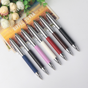 Bán buôn sang trọng kinh doanh da kim loại bút bi và tùy chỉnh-thực hiện Bạc Logo trường bút bi - Product Image 3