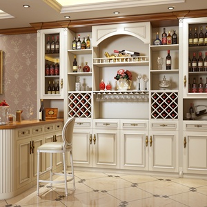 Mueble de Entrada Integrado de Madera Maciza para Comedor y Almacenamiento de Vinos, Mueble de Almacenamiento de Pared para Sala de Estar, Mueble para Té - Product Image 6