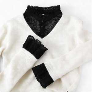 Cuello Falso <span class=keywords><strong>de</strong></span> Encaje Estilo Victoriano Vintage para Mujer, Venta Caliente 2026, con Puños con Volantes, Cuello Falso Desmontable para <span class=keywords><strong>Camisa</strong></span>, Venta al por Mayor - Product Image 2