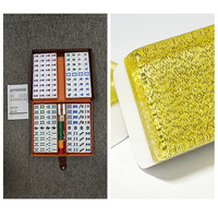 Jeu de Mahjong en Acrylique Doré Style Américain 37mm – Tuiles Manuelles pour Divertissement à Domicile et Cadeau d'Affaires