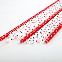 Pailles réutilisables imprimées motif étoile, accessoires de bar en plastique PP écologique avec taille et couleur personnalisables
