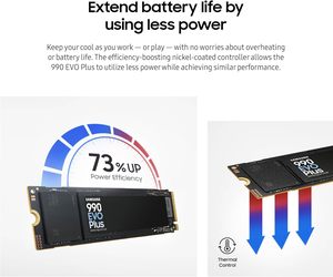 990 Plus Internal SSD 1T/2T/4T PCIe Gen 4x4 M.2 NVMe 2280 7,250 MB/วินาที เทคโนโลยีอัปเกรดสำหรับเดสก์ท็อป ประสิทธิภาพสูง ความเร็วสูง 7,250 MB/วินาที - Product Image 6