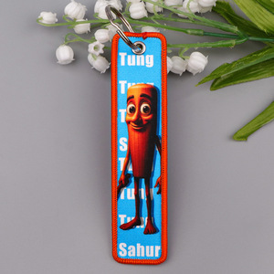 Usine Tung Tung Tung Sahur <span class=keywords><strong>Doudou</strong></span> Brainrot Requin Animal <span class=keywords><strong>Broderie</strong></span> Porte-clés Étiquette Dessin Animé Anime Porte-clés <span class=keywords><strong>Broderie</strong></span> Jet Tag - Product Image 5