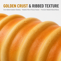 Jouet Squishy Pain Caterpillar, Faux Alimentaire, Pain d'Orange, Doux à Presser, Cadeau, 15 x 7 x 4 Centimètres, Vente au Détail et en Gros