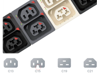 PDU pour le cloud computing |   PDU intelligent à 42 prises avec surveillance, ports C13+C19, écran LCD, prise individuelle compatible 3 phases/monophasé