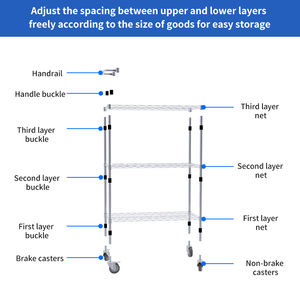 E-ticaret toplama sepeti Handcart depo sıralama Express teslimat kamyonu mobil toplama sepeti raf istifleme rafları raflar - Product Image 6