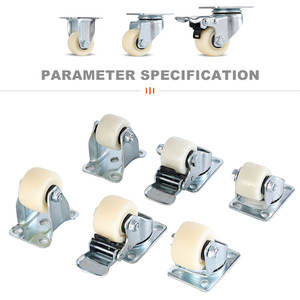 3 Zoll 4 Zoll <span class=keywords><strong>5</strong></span> Zoll PA Nylon Weiß Low Gravity Center <span class=keywords><strong>Caster</strong></span> Stahl rad mit Bremse - Product Image 3