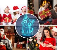 Dessin animé led lampe veilleuse led lumière led pour noël cadeau chambre décor led base décoration noël fête lumières
