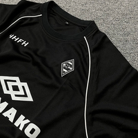 Jersey Sepak Bola Sublimasi Custom OEM, Lengan Pendek, Unisex, Logo Custom, Cepat Kering, 100% Polyester, Warna dan Ukuran Dapat Disesuaikan