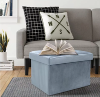 Faux cuir rotin tabouret pliant escabeau chaise stockage pouf usine
