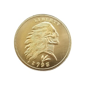 Réplica de Moneda HOBO de Latón <span class=keywords><strong>1793</strong></span>, con Diseño de la Diosa de la Muerte, Acabado Dorado Brillante, Moneda Estadounidense - Product Image 1