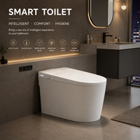 Cuvette de bidet intelligente en porcelaine avec télécommande, chasse d'eau cyclonique, double chasse, siège chauffant, lavage à l'eau chaude, antibactérien, toilette moderne