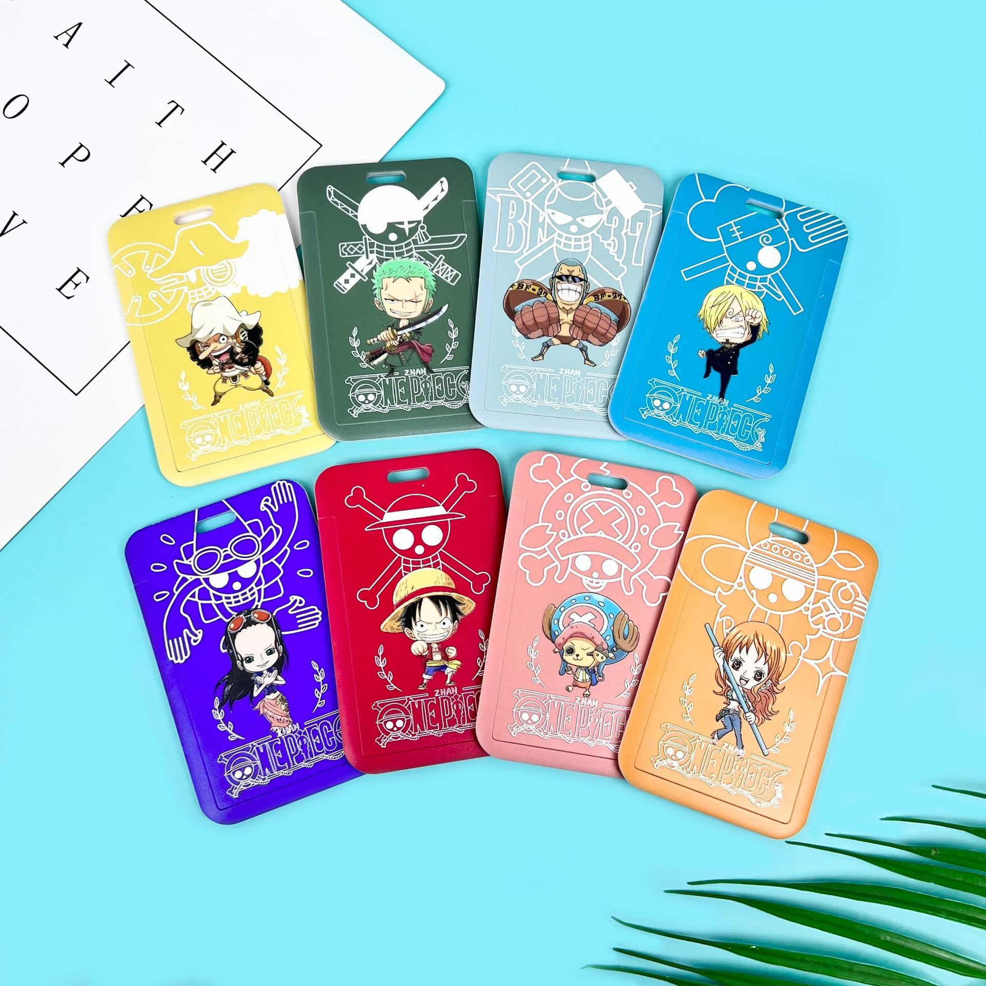 Card Holder Anime Cool Cartoon One Piece Luffy Card Case with Lanyards Gift Campus Student Worker ID Name Badge Card Cover