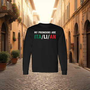 เสื้อยืดแขนยาวลายธงชาติอิตาลี คอกลม แบบยูนิเซ็กซ์ พิมพ์ลายดิจิทัล สำหรับผู้ใหญ่ รุ่นโปรโมชั่น - Product Image 3