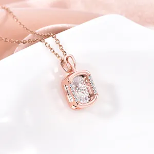 Gold-plated Diamond Pendant Ladies Jewelry OEM Customized Stainless Steel Necklace