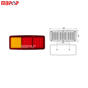 Daf Người Đàn Ông Sắt Net Bảo Vệ 24V 12V Không Thấm Nước Lần Lượt Tín Hiệu Phanh Xếp Ánh Sáng LED Trailer Xe Tải Phía Sau Đuôi Ánh Sáng Đèn - Product Image 3