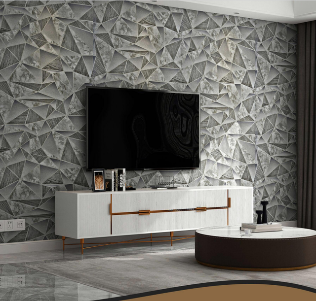 Art Mural Peel and Stick 3D Geometric Wallpaper Self Adhesive Removable for Living Room Bedroom TV Wall Home Decoration