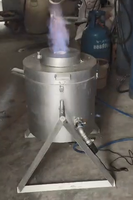 Four de fusion au propane GPL de 50 kg, fourneau à gaz robuste pour la fusion de l'or, de l'argent, de l'aluminium, du cuivre, de l'acier, avec creuset de fonderie liquéfié