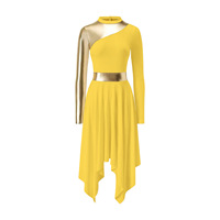 Robe de danse de culte et de louange à manches longues en polyester pour spectacles de danse lyrique et liturgique