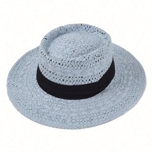 High Quality Women's Summer Hand-woven Panama <b>Straw</b> Hat Seaside Hollow Breathable Sunscreen Sun <b>Straw</b> Beach Hat - Product Image 5